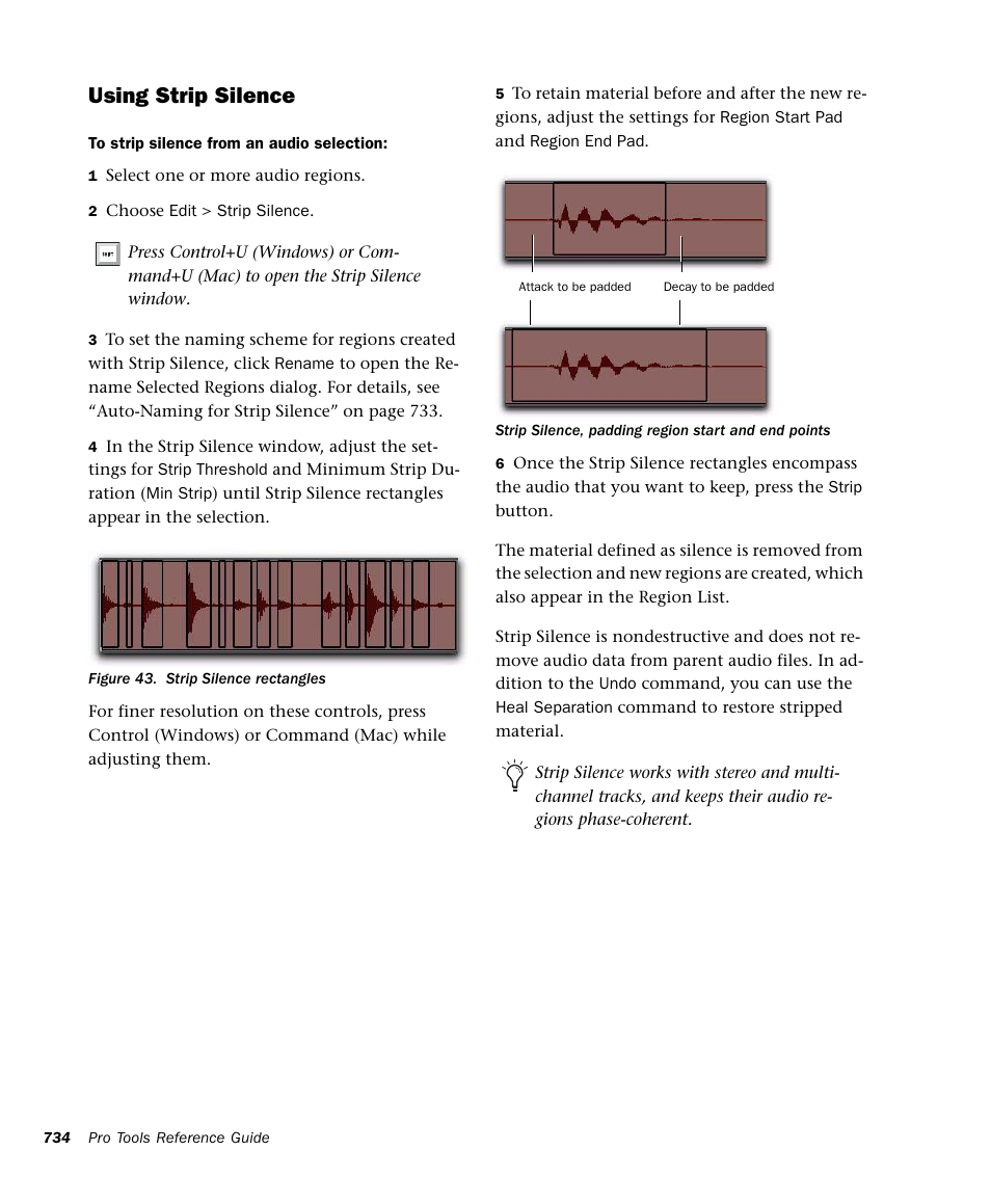 Using strip silence | M-AUDIO Pro Tools Recording Studio User Manual | Page 752 / 1112