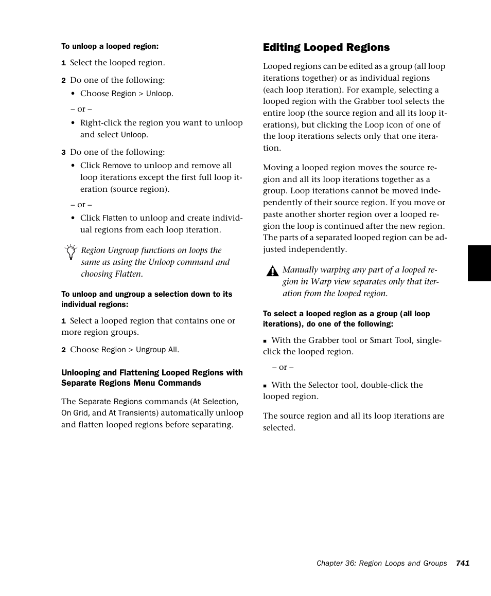 Editing looped regions | M-AUDIO Pro Tools Recording Studio User Manual | Page 759 / 1112