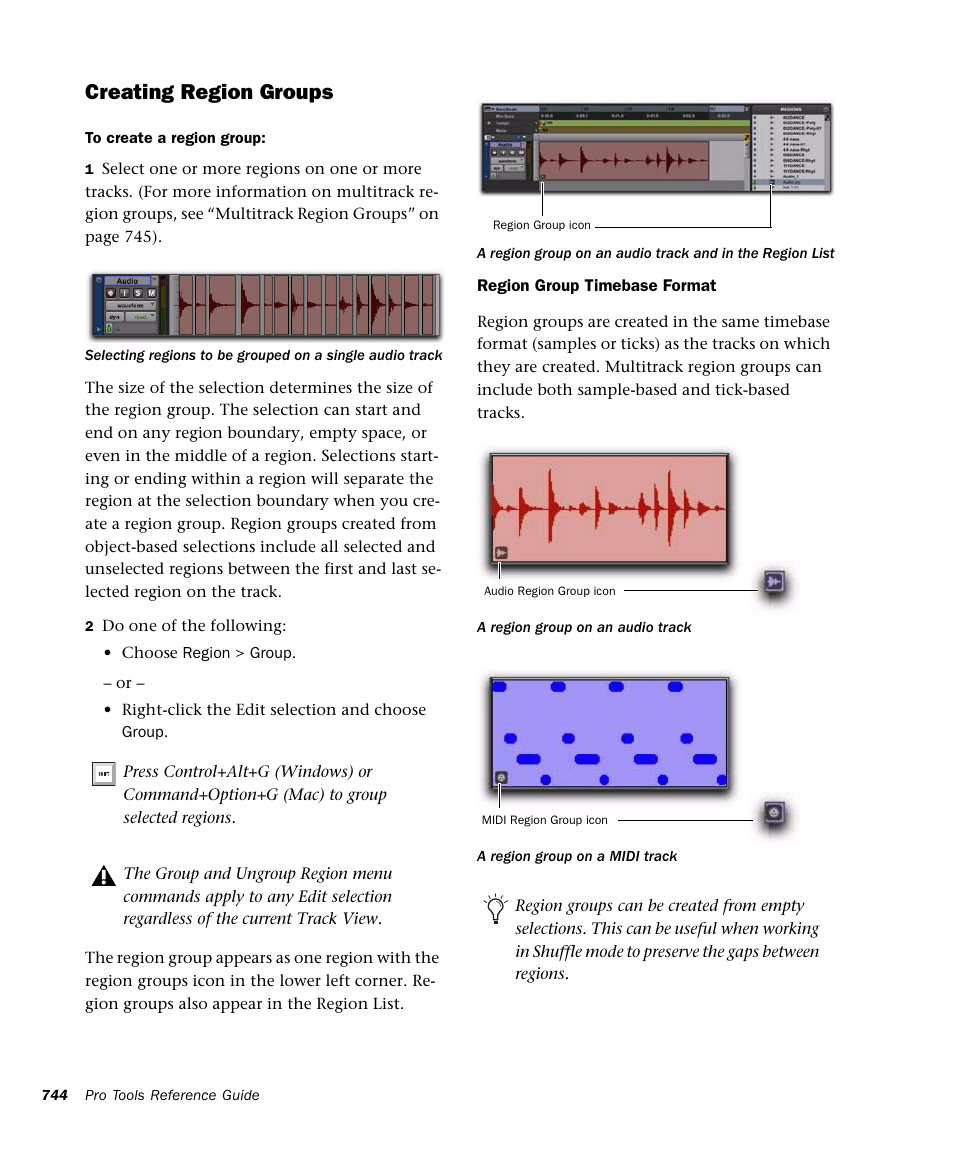 Creating region groups | M-AUDIO Pro Tools Recording Studio User Manual | Page 762 / 1112