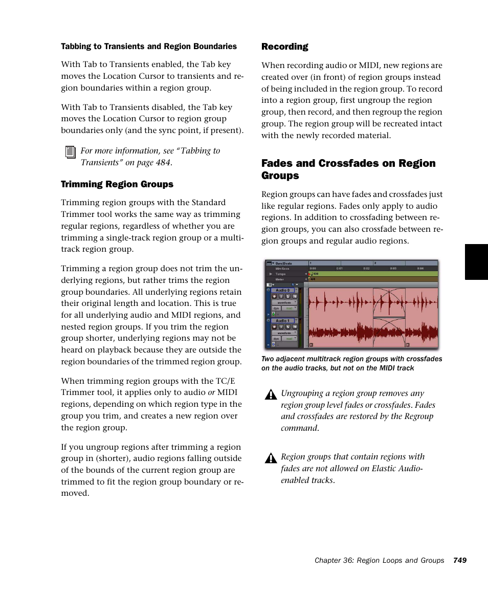 Fades and crossfades on region groups | M-AUDIO Pro Tools Recording Studio User Manual | Page 767 / 1112