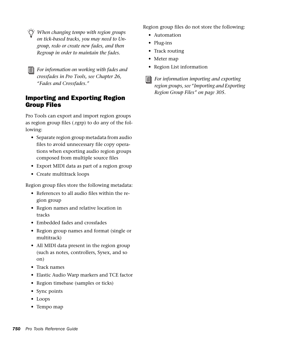 Importing and exporting region group files | M-AUDIO Pro Tools Recording Studio User Manual | Page 768 / 1112