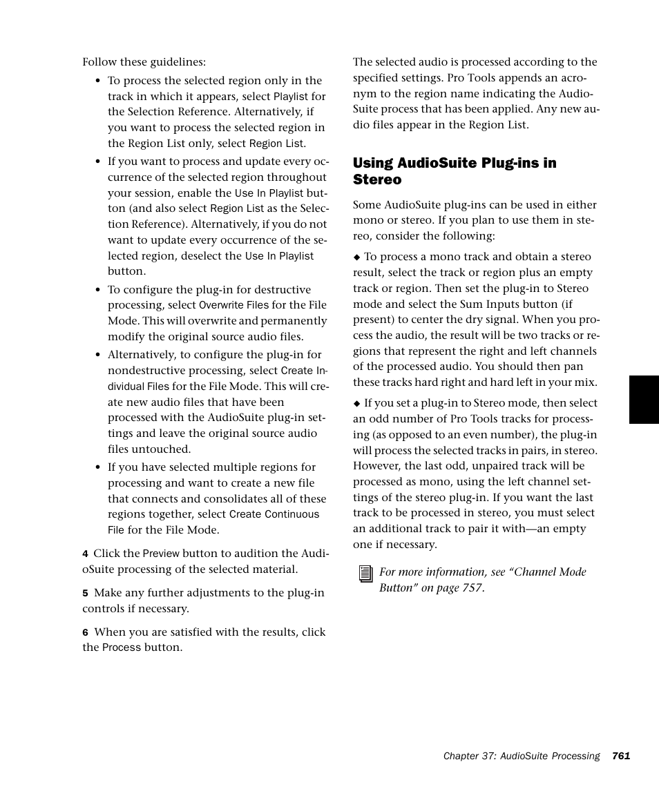 Using audiosuite plug-ins in stereo | M-AUDIO Pro Tools Recording Studio User Manual | Page 779 / 1112