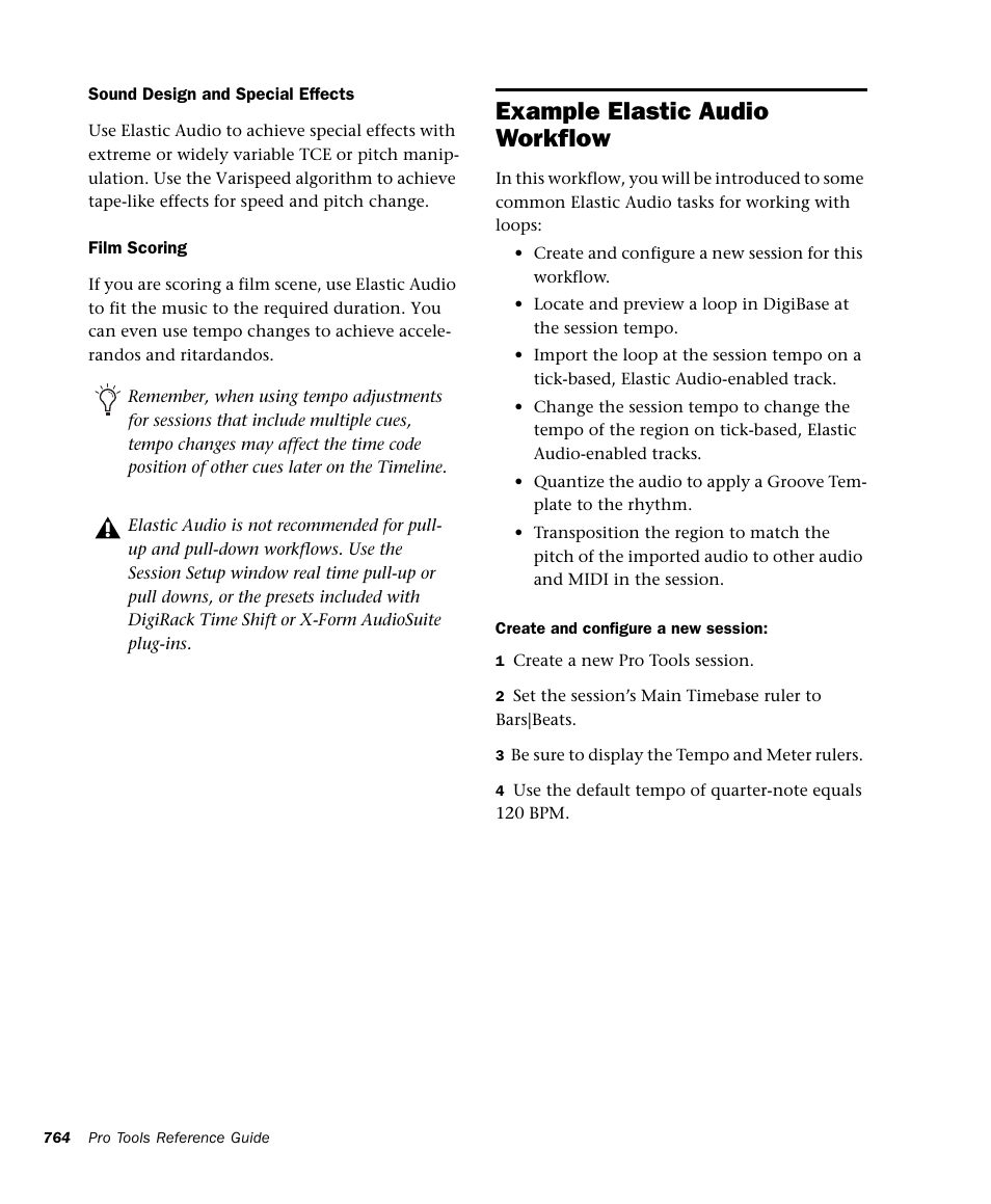 Example elastic audio workflow | M-AUDIO Pro Tools Recording Studio User Manual | Page 782 / 1112