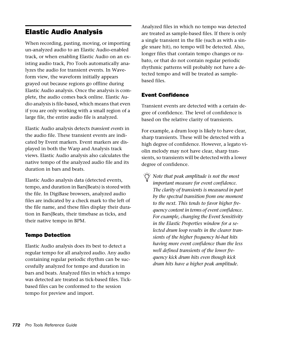 Elastic audio analysis | M-AUDIO Pro Tools Recording Studio User Manual | Page 790 / 1112