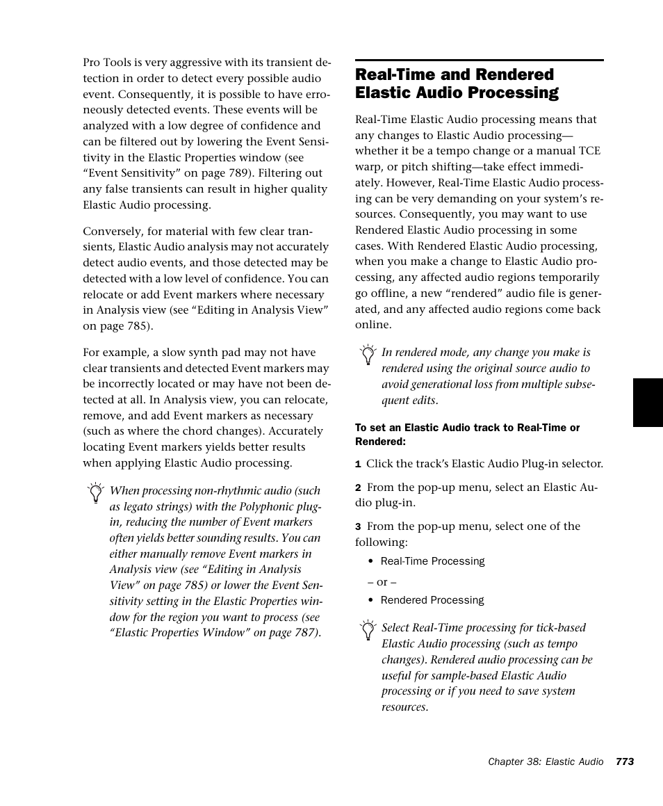 Real-time and rendered elastic audio processing | M-AUDIO Pro Tools Recording Studio User Manual | Page 791 / 1112