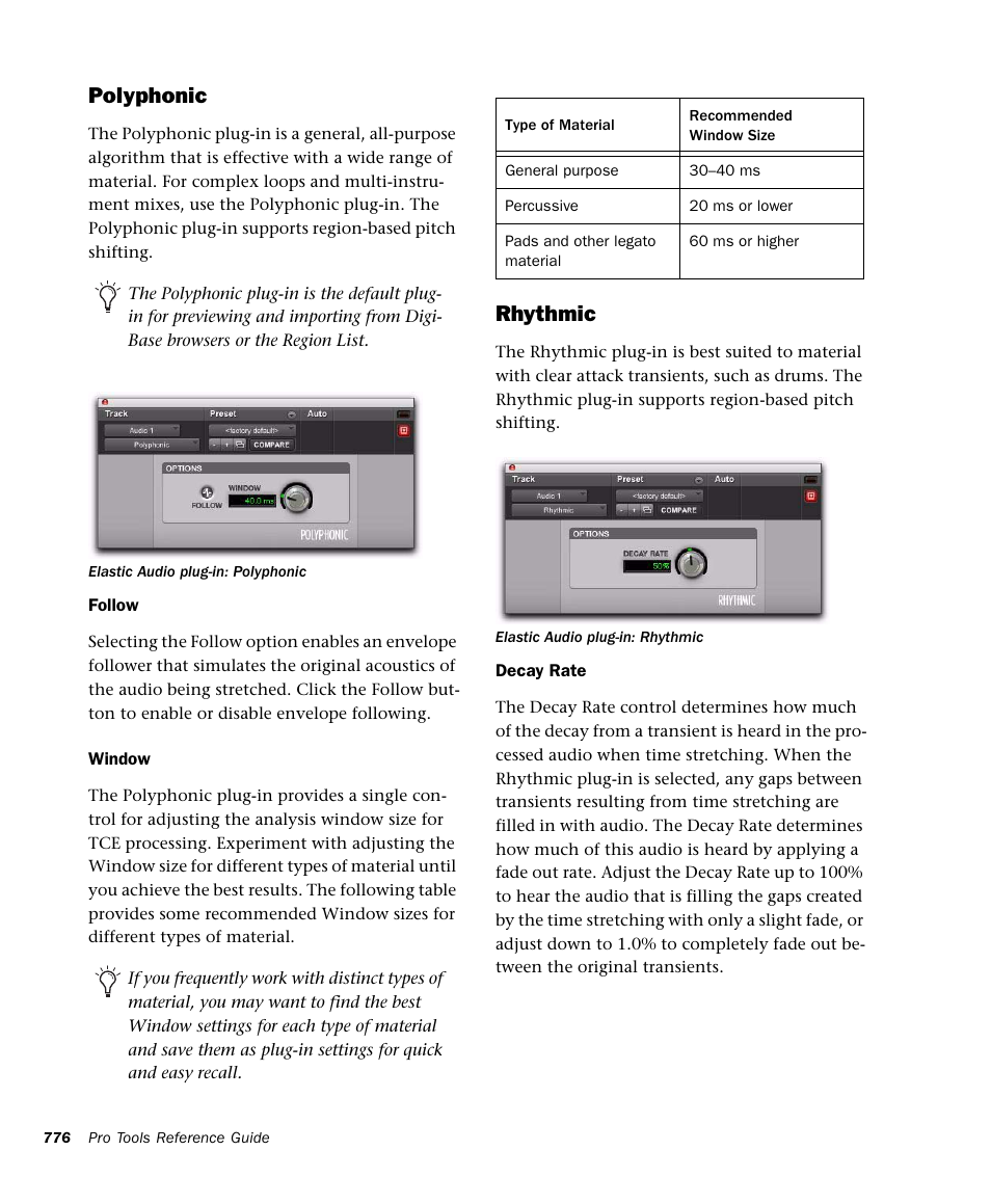 Polyphonic, Rhythmic | M-AUDIO Pro Tools Recording Studio User Manual | Page 794 / 1112