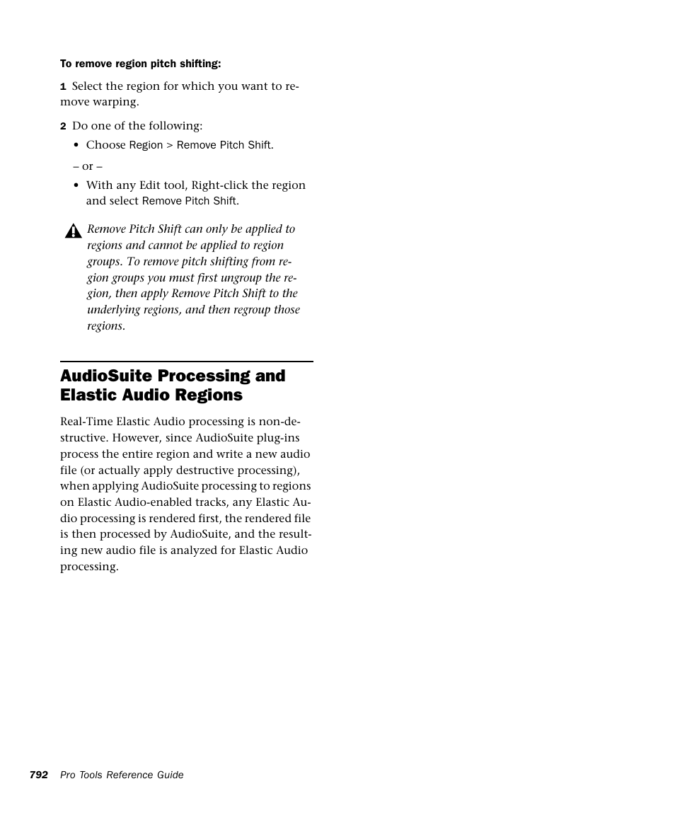 Audiosuite processing and elastic audio regions | M-AUDIO Pro Tools Recording Studio User Manual | Page 810 / 1112