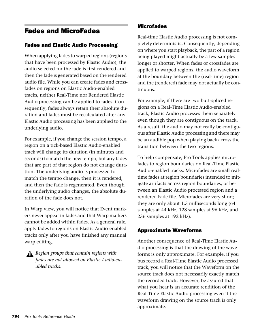 Fades and microfades | M-AUDIO Pro Tools Recording Studio User Manual | Page 812 / 1112