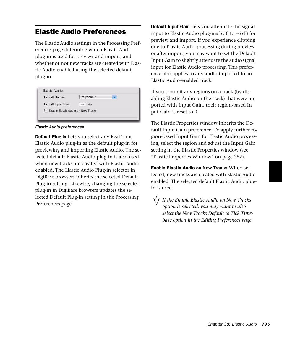 Elastic audio preferences | M-AUDIO Pro Tools Recording Studio User Manual | Page 813 / 1112