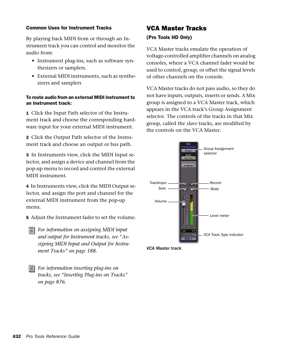 Vca master tracks | M-AUDIO Pro Tools Recording Studio User Manual | Page 850 / 1112