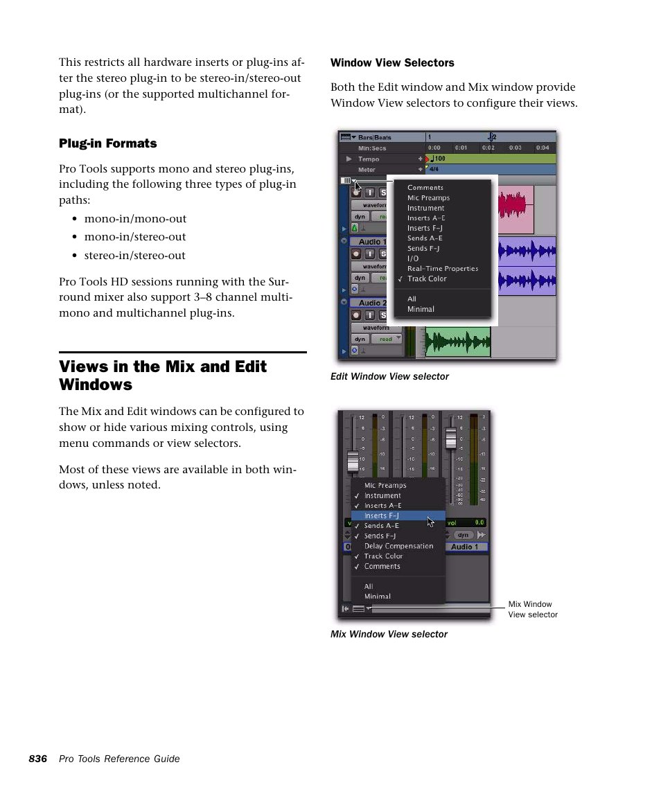 Views in the mix and edit windows | M-AUDIO Pro Tools Recording Studio User Manual | Page 854 / 1112