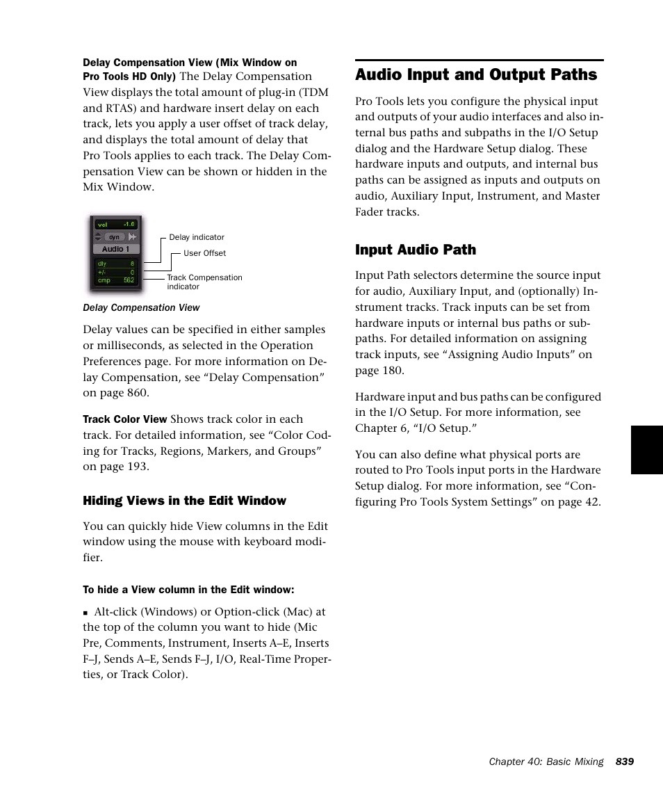 Audio input and output paths, Input audio path | M-AUDIO Pro Tools Recording Studio User Manual | Page 857 / 1112