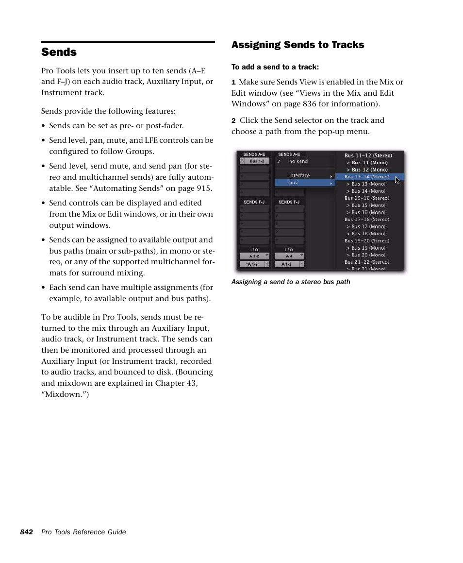 Sends, Assigning sends to tracks | M-AUDIO Pro Tools Recording Studio User Manual | Page 860 / 1112