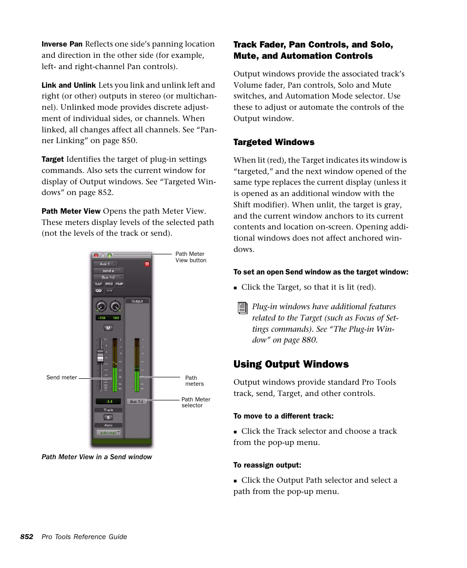 Using output windows | M-AUDIO Pro Tools Recording Studio User Manual | Page 870 / 1112