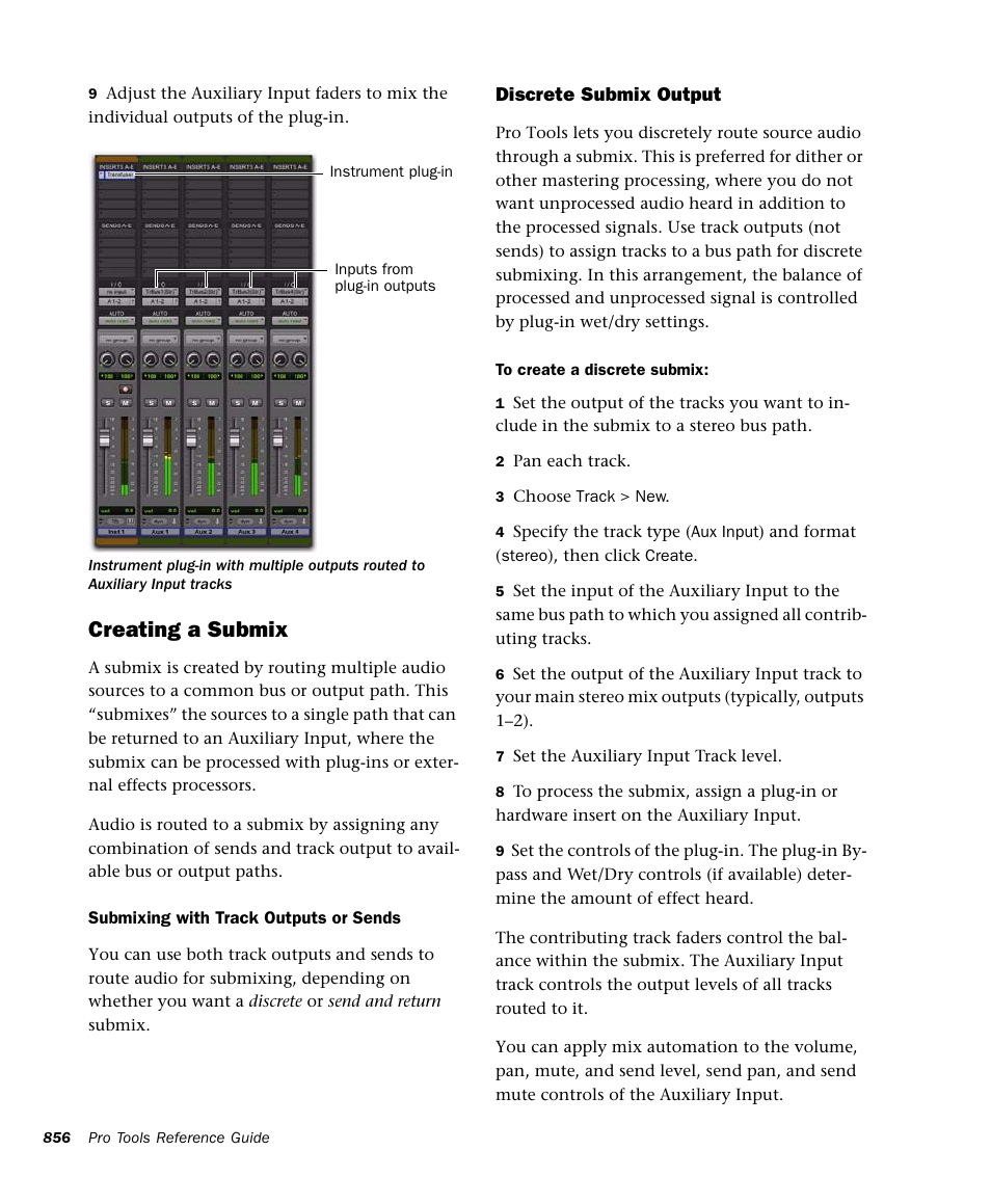 Creating a submix | M-AUDIO Pro Tools Recording Studio User Manual | Page 874 / 1112