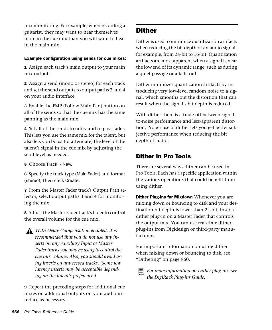 Dither, Dither in pro tools | M-AUDIO Pro Tools Recording Studio User Manual | Page 884 / 1112