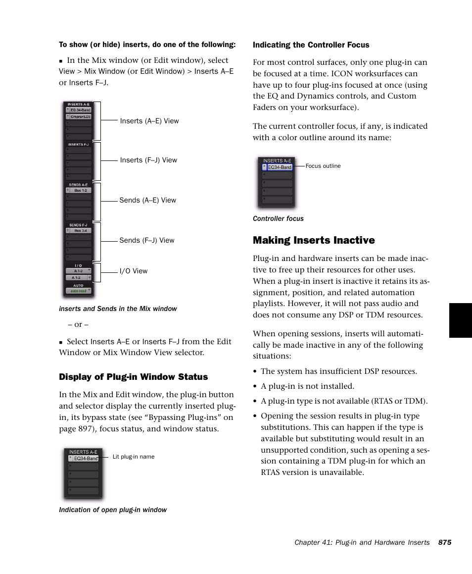 Making inserts inactive | M-AUDIO Pro Tools Recording Studio User Manual | Page 893 / 1112