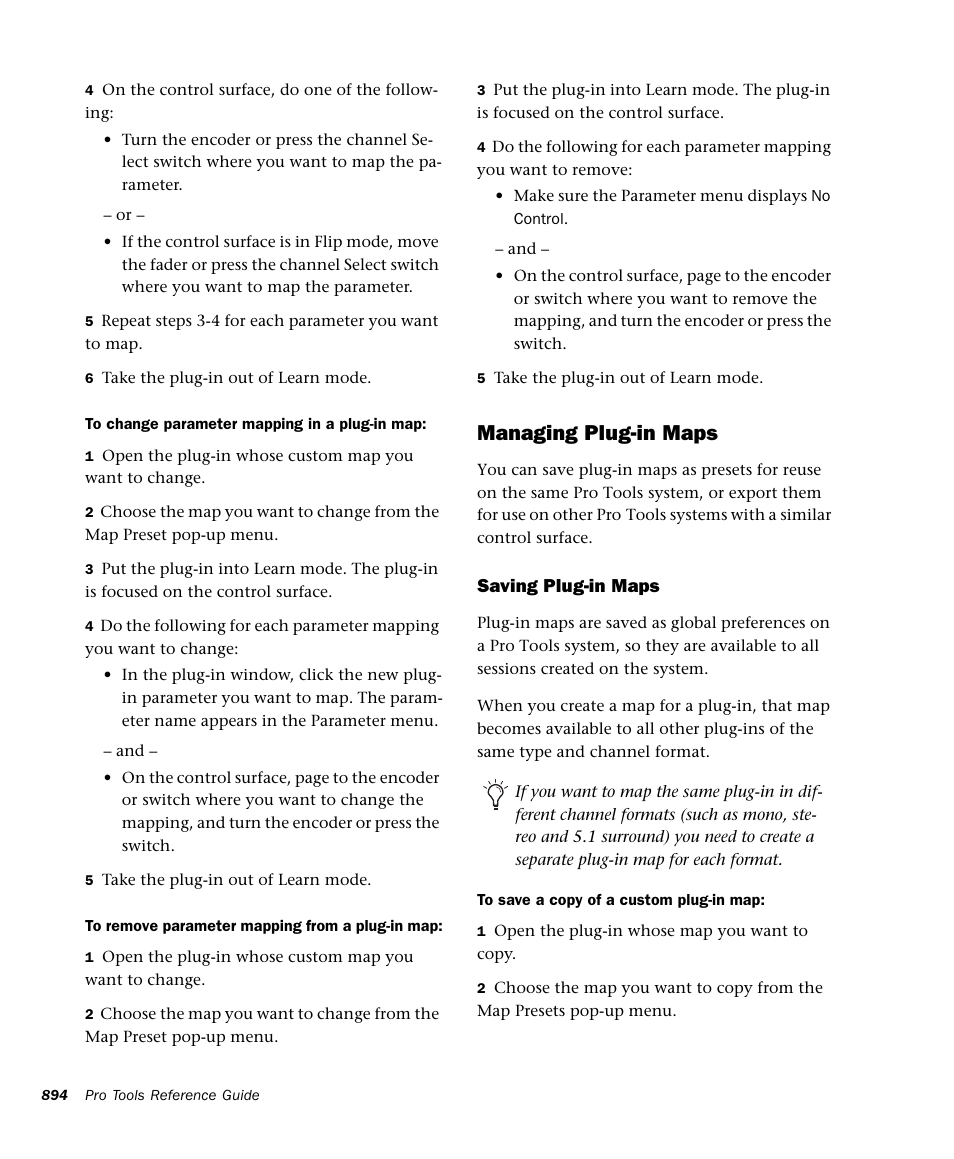 Managing plug-in maps | M-AUDIO Pro Tools Recording Studio User Manual | Page 912 / 1112