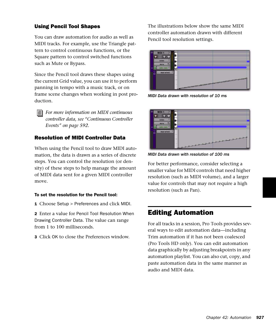 Editing automation | M-AUDIO Pro Tools Recording Studio User Manual | Page 945 / 1112