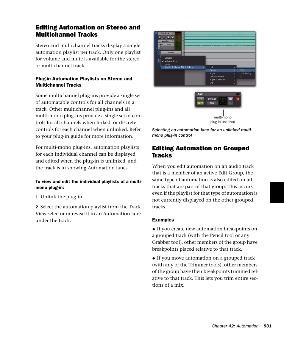 Editing automation on grouped tracks | M-AUDIO Pro Tools Recording Studio User Manual | Page 949 / 1112