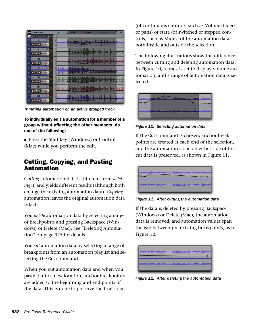 Cutting, copying, and pasting automation | M-AUDIO Pro Tools Recording Studio User Manual | Page 950 / 1112