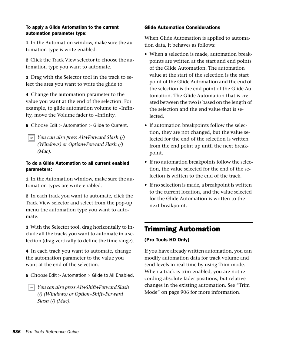 Trimming automation | M-AUDIO Pro Tools Recording Studio User Manual | Page 954 / 1112