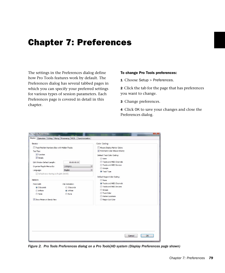 Chapter 7: preferences, Preferences | M-AUDIO Pro Tools Recording Studio User Manual | Page 97 / 1112