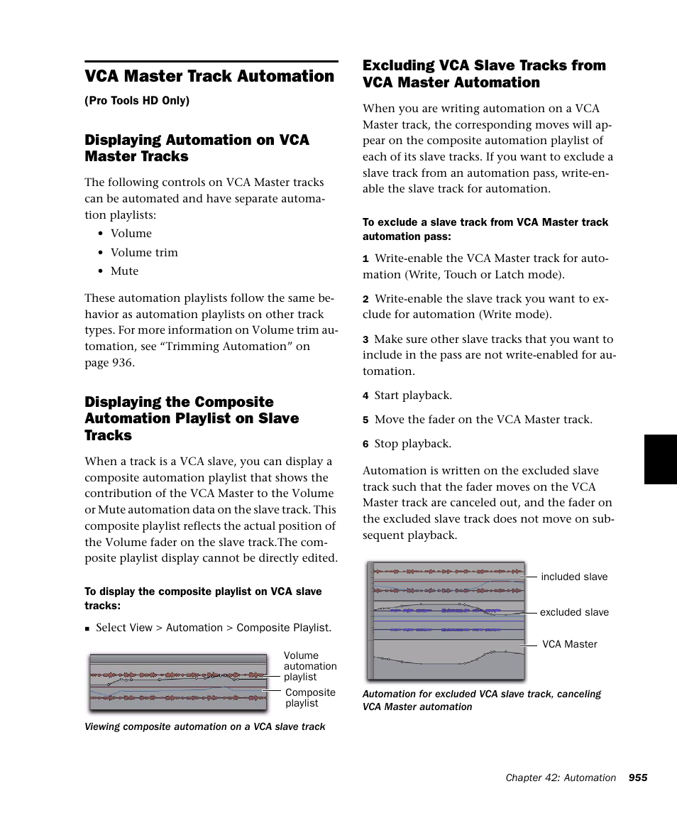 Vca master track automation, Displaying automation on vca master tracks | M-AUDIO Pro Tools Recording Studio User Manual | Page 973 / 1112