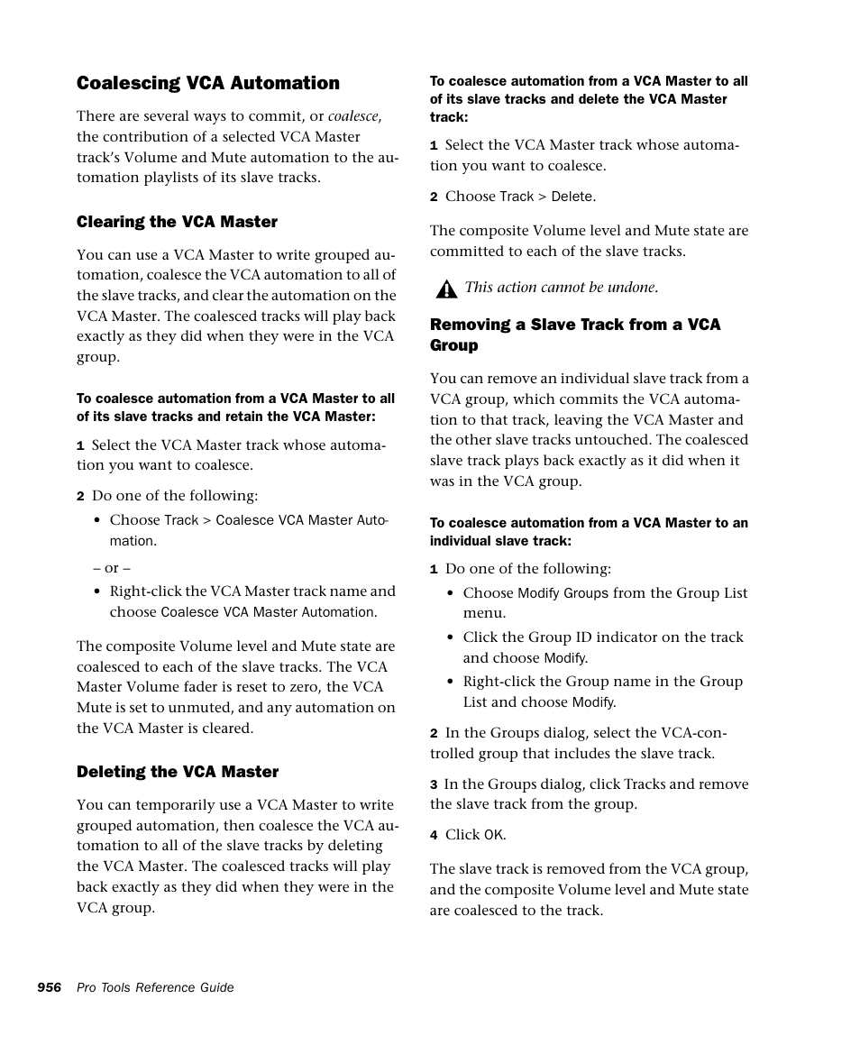 Coalescing vca automation | M-AUDIO Pro Tools Recording Studio User Manual | Page 974 / 1112