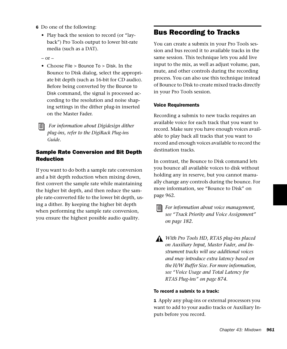 Bus recording to tracks | M-AUDIO Pro Tools Recording Studio User Manual | Page 979 / 1112