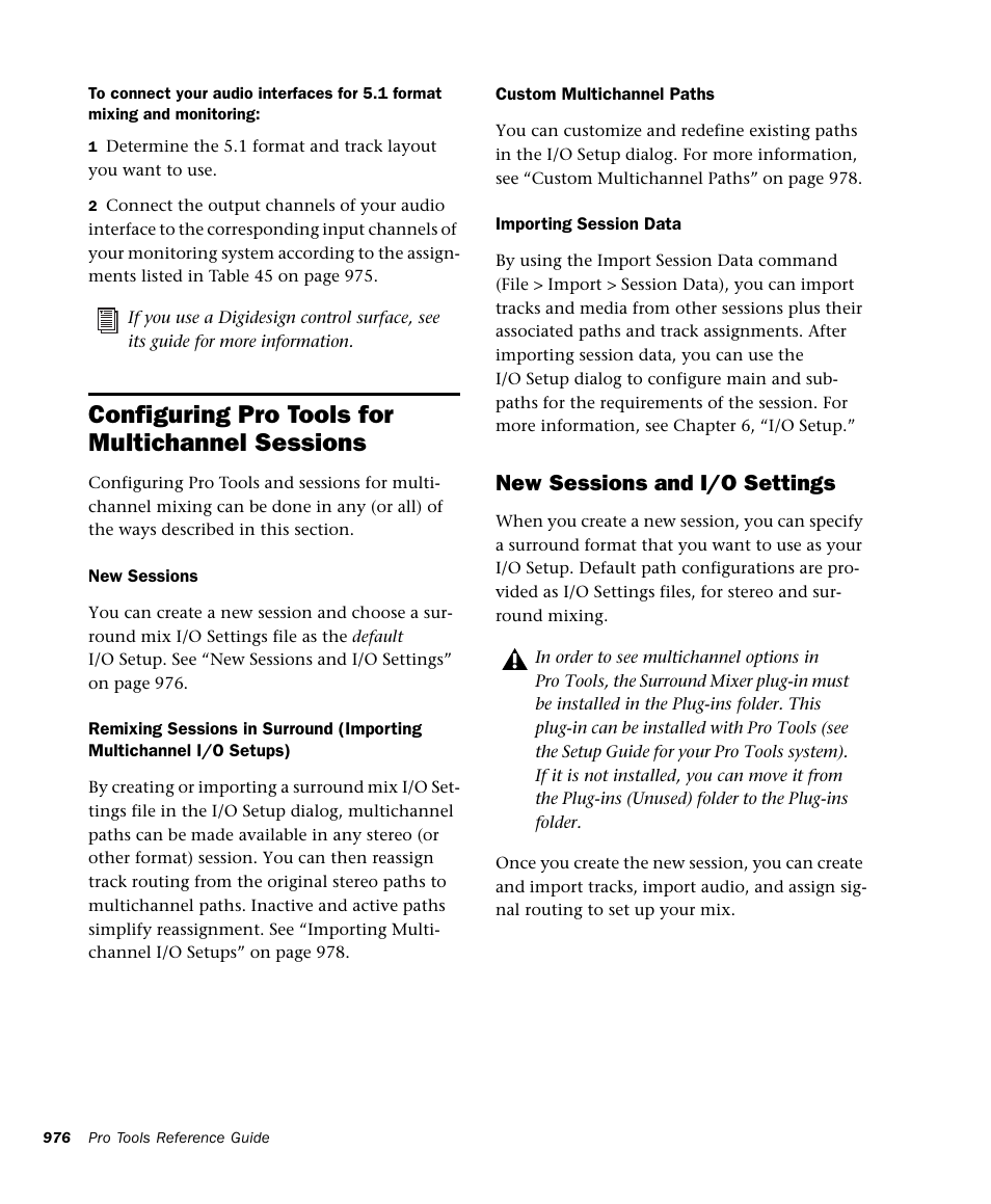 Configuring pro tools for multichannel sessions, New sessions and i/o settings | M-AUDIO Pro Tools Recording Studio User Manual | Page 994 / 1112