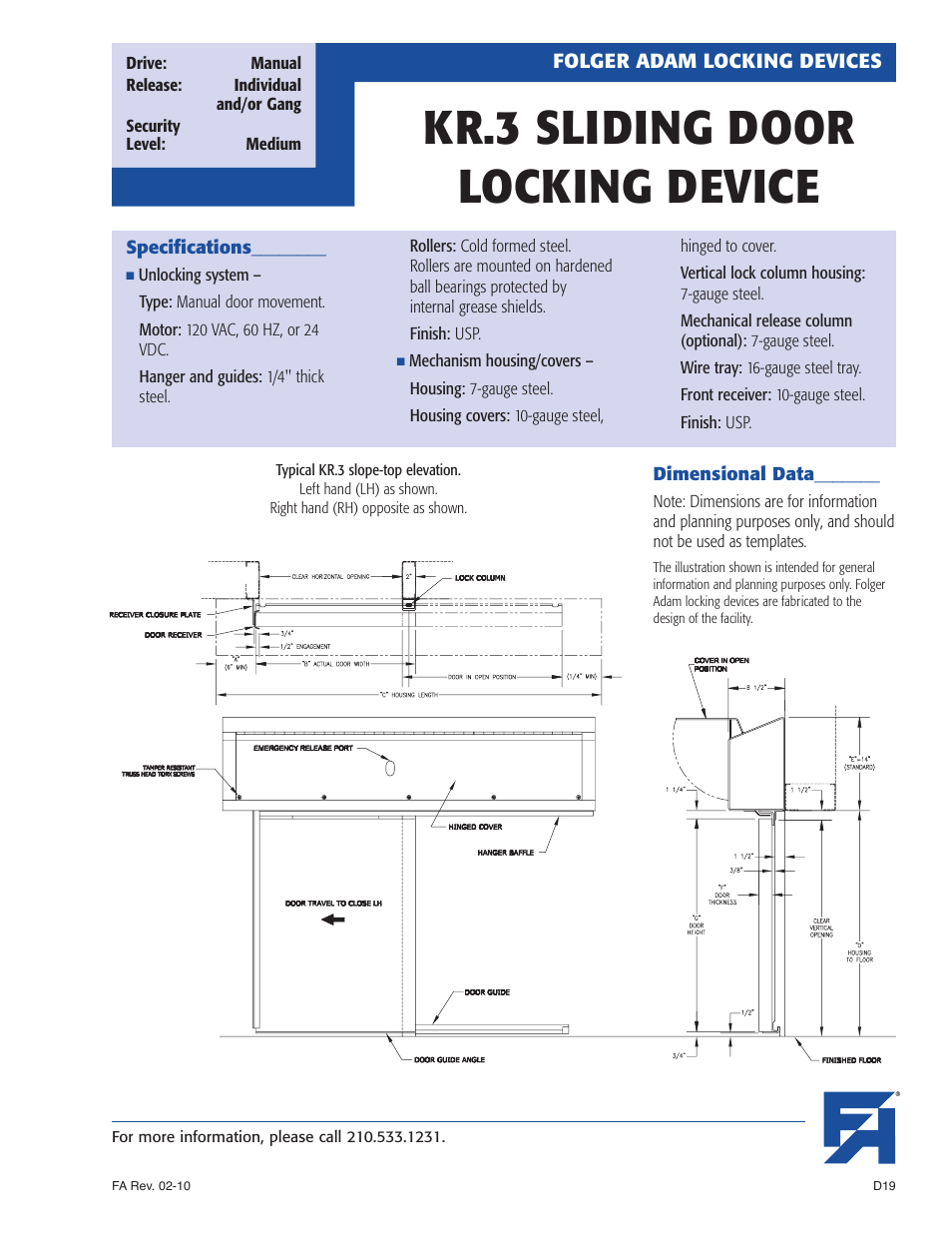 Kr.3 sliding door locking device | Southern Folger KR.3 SLIDING DOOR LOCKING DEVICE User Manual | Page 3 / 3