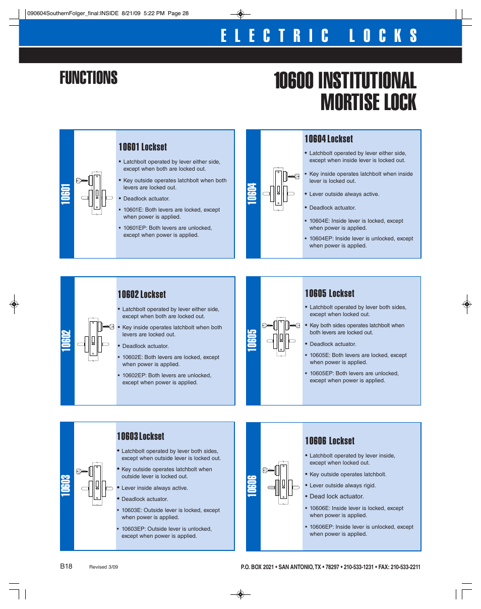 Southern Folger 10600 INSTITUTIONAL MORTISE LOCK User Manual | Page 2 / 4