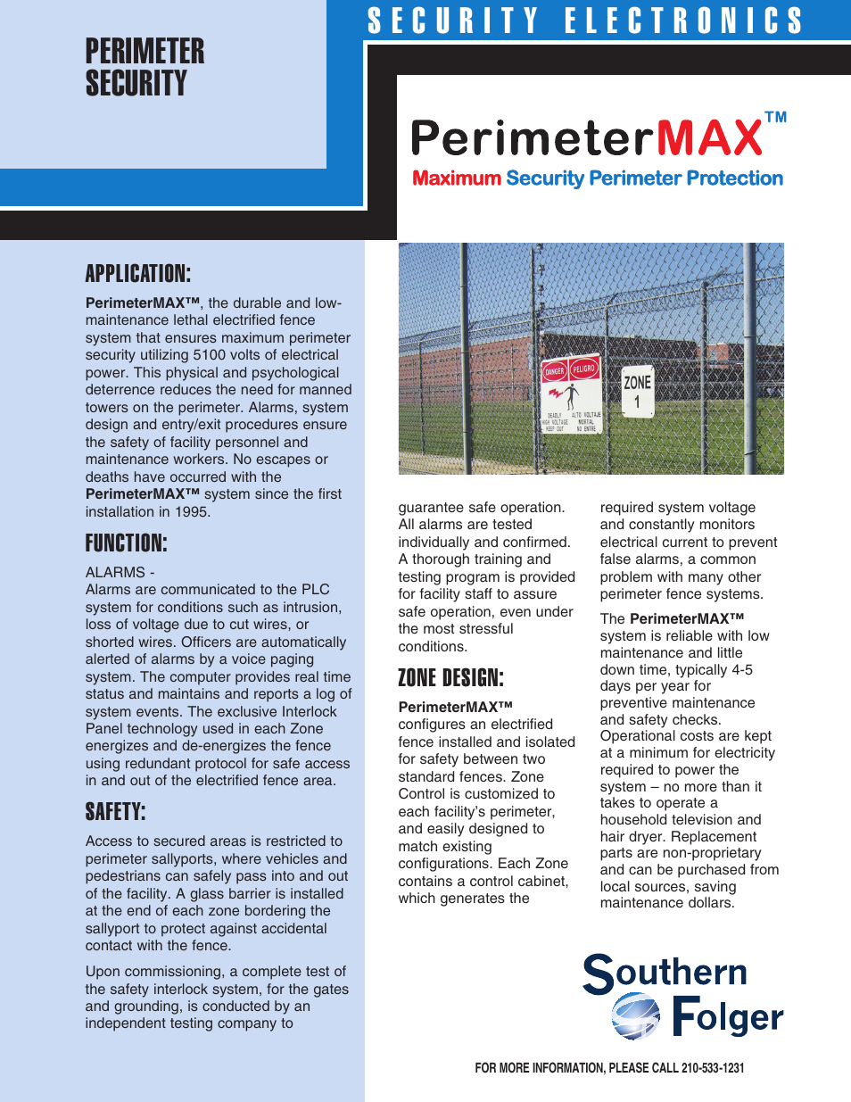 Southern Folger Perimeter Max User Manual | 1 page