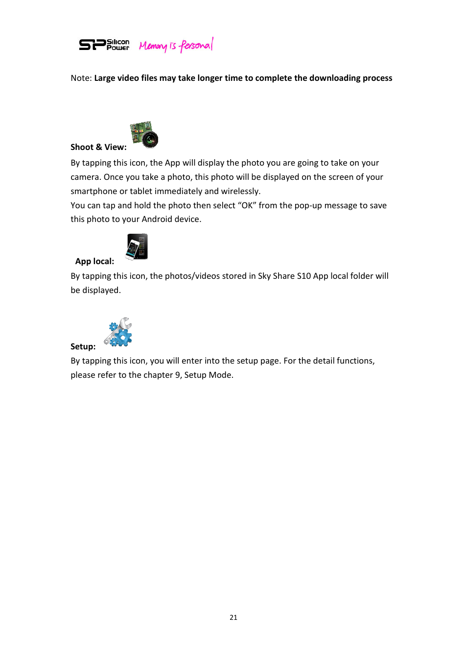 SP / Silicon Power Sky Share S10 User Manual | Page 21 / 32