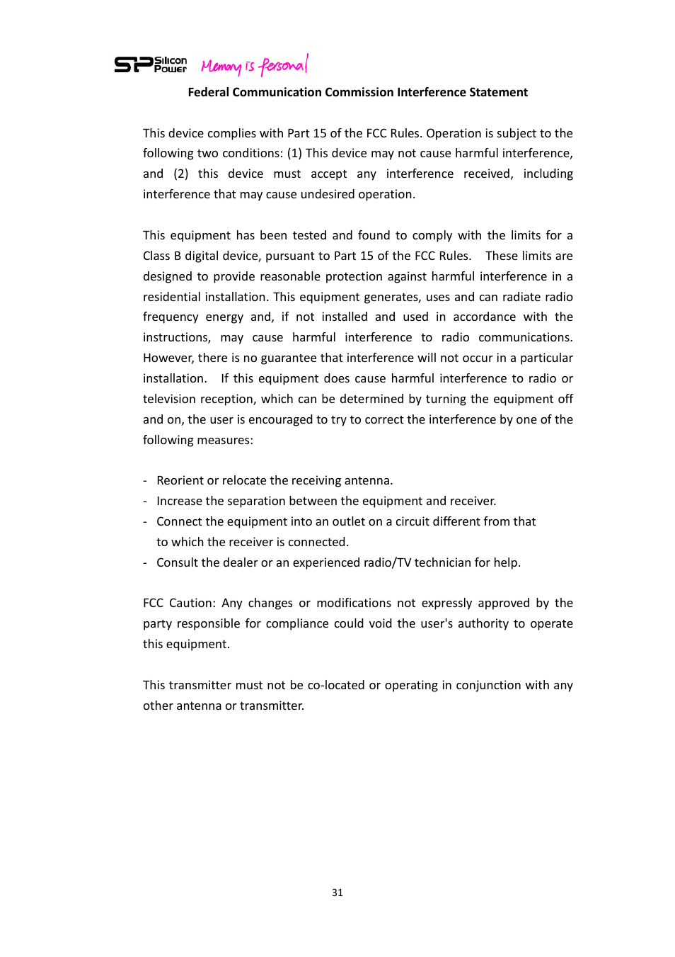 SP / Silicon Power Sky Share S10 User Manual | Page 31 / 32