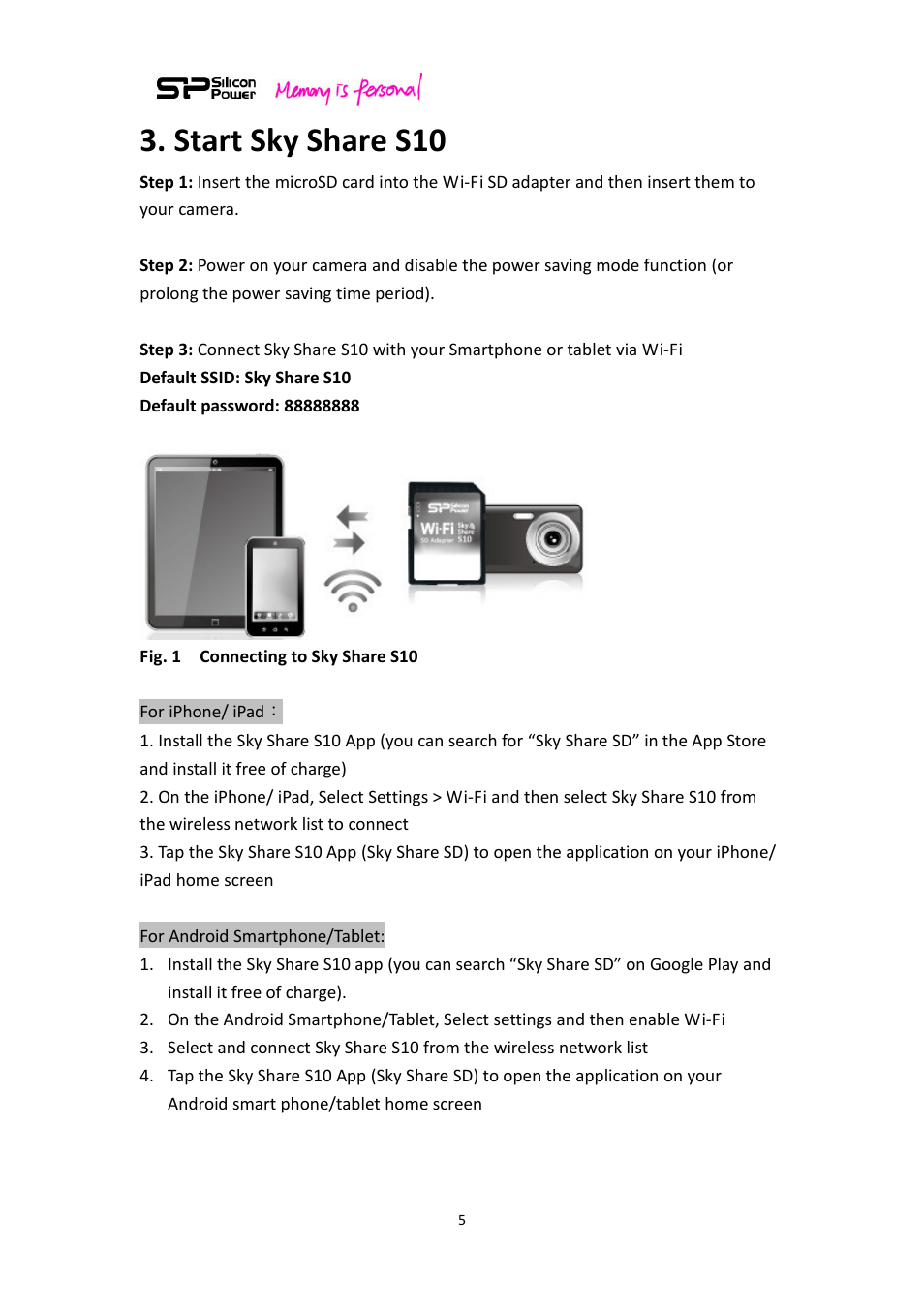 Start sky share s10 | SP / Silicon Power Sky Share S10 User Manual | Page 5 / 32