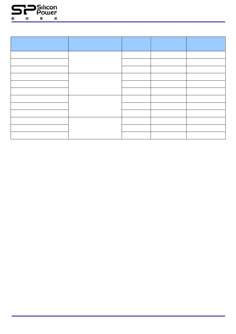 Module specification | SP / Silicon Power SP002GBLRE800S01 User Manual | Page 2 / 6