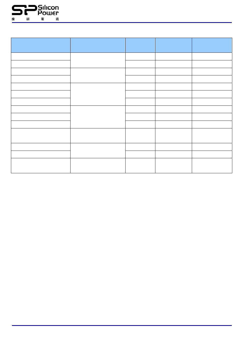 Module specification | SP / Silicon Power SP002GBRRE800S01 User Manual | Page 2 / 7