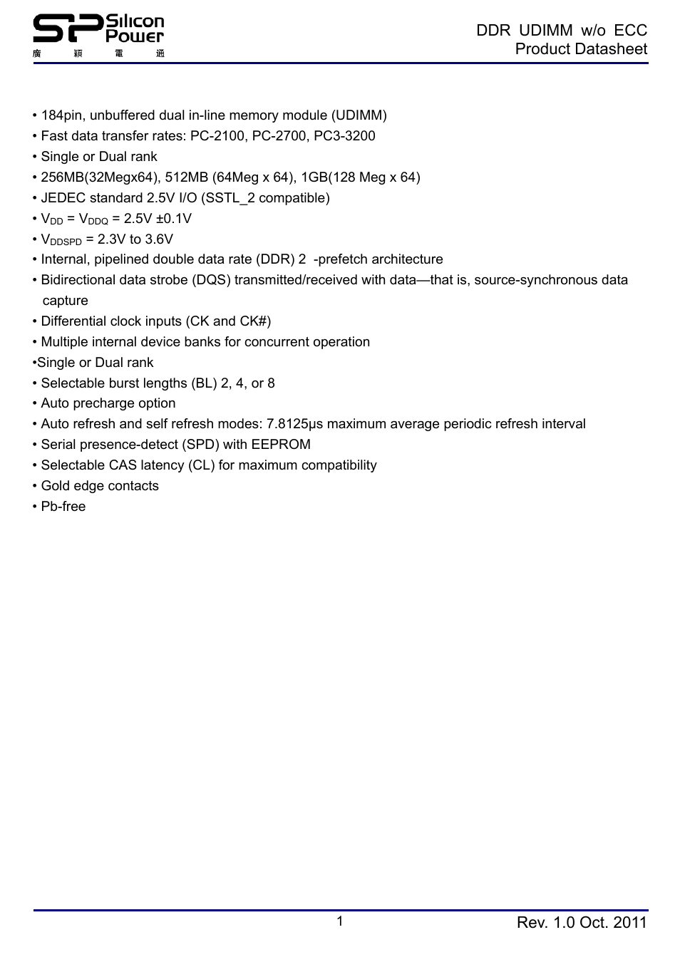 SP / Silicon Power SP512MBLDU400K02 User Manual | 6 pages