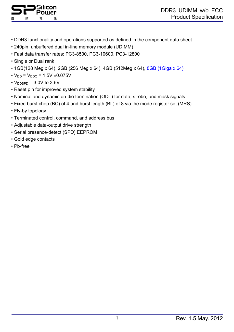 SP / Silicon Power SP008GBLTU160N02 User Manual | 7 pages