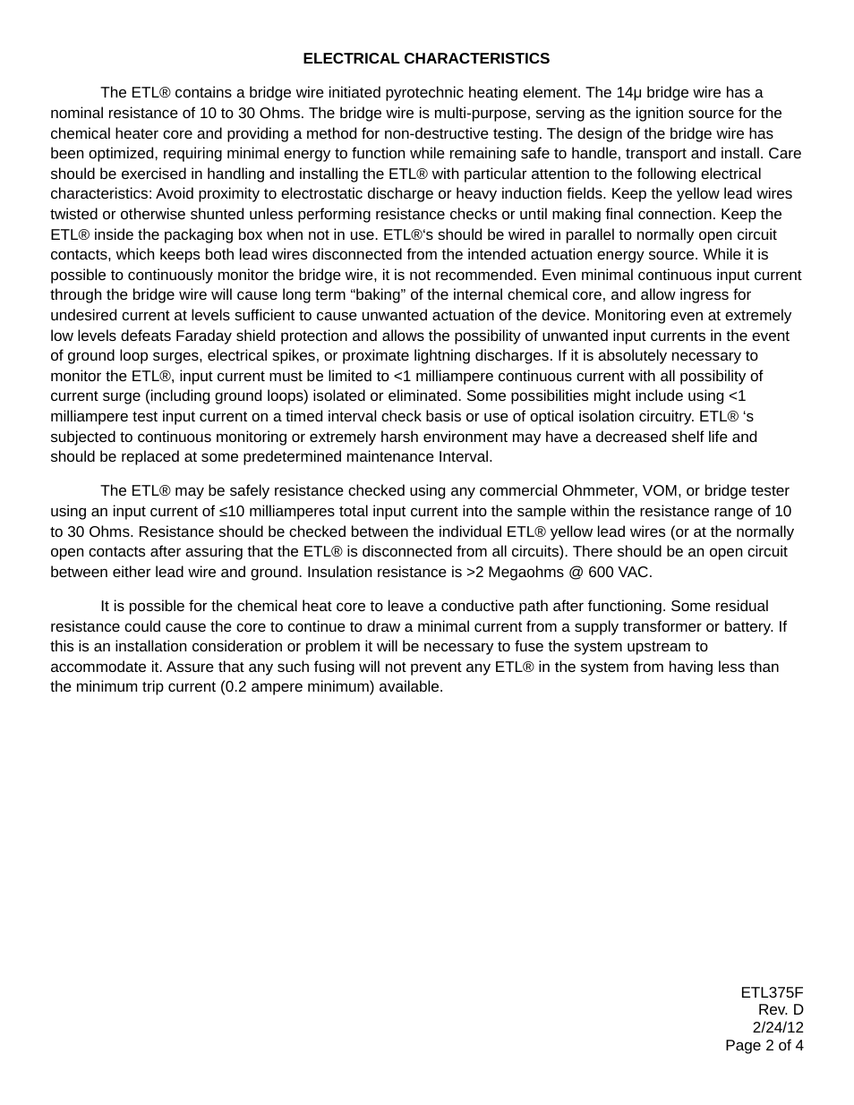 SR Products ETL121375 Nominal Temperature Rating User Manual | Page 2 / 4