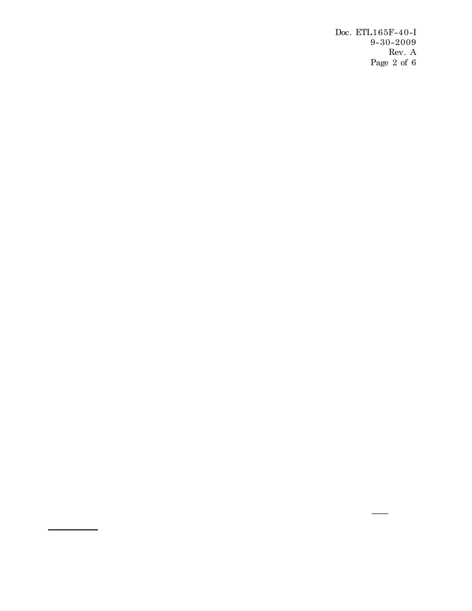 SR Products ETL165F-40 Nominal Temperature Rating User Manual | Page 2 / 6