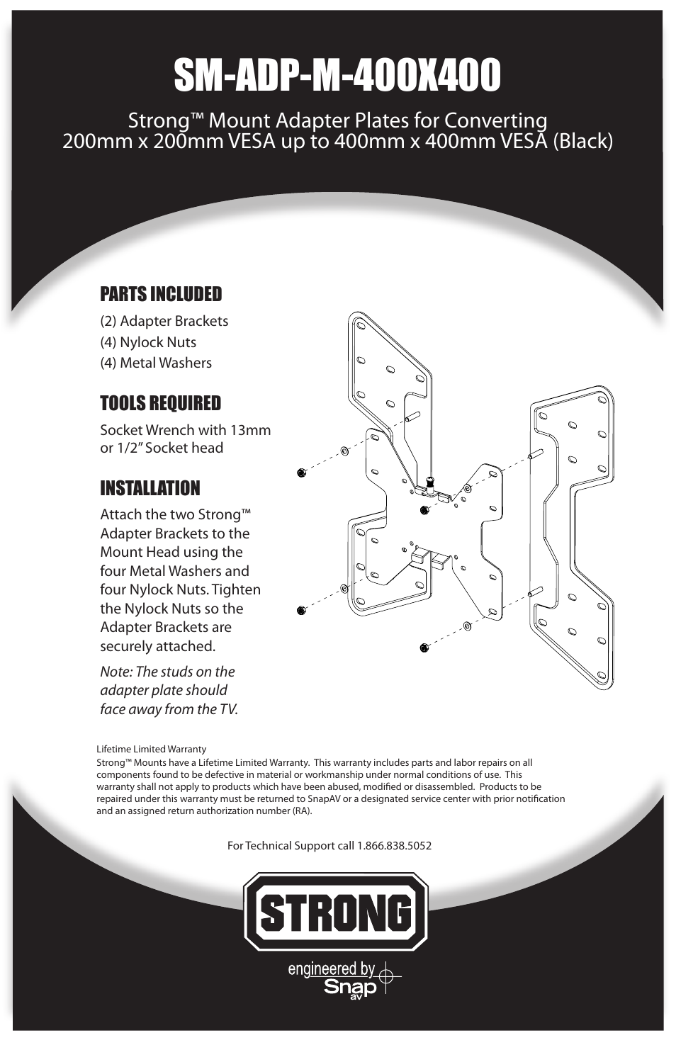 Staub Electronics SM-ADP-M-400X400 STRONG - VESA ADAPTER PLATE User Manual | 1 page