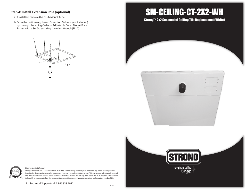 Staub Electronics SM-CEILING-CT-2X2-WH STRONG - 2X2 SUSPENDED CEILING TILE REPLACEMENT User Manual | 2 pages