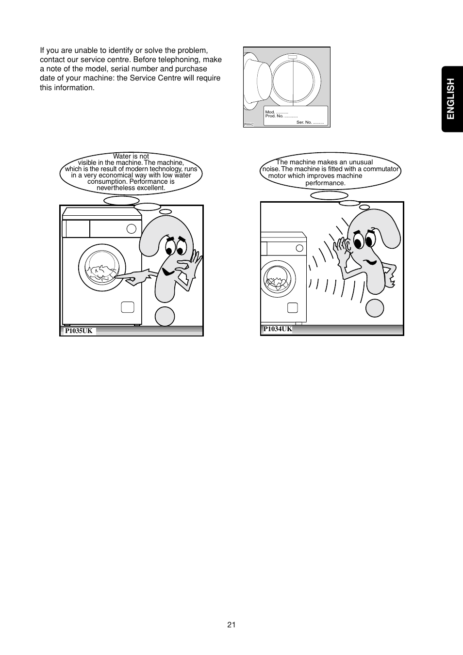 English | Zanussi FA 1032 User Manual | Page 21 / 42