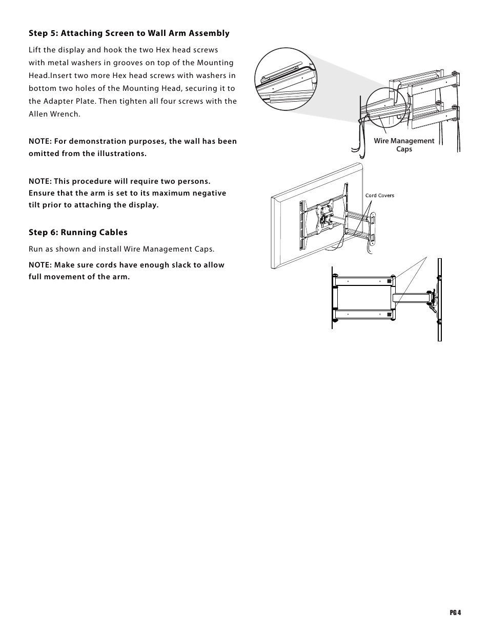 Staub Electronics SM-CS-ART2-XL STRONG - CONTRACTOR SERIES ARTICULATING MOUNT FOR 47 - 90 FLAT PANEL TVS User Manual | Page 5 / 8