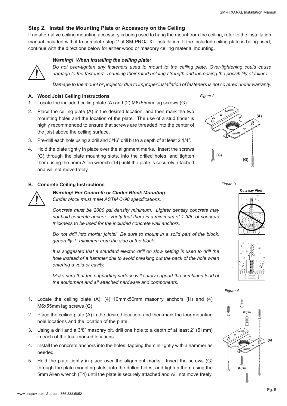 Staub Electronics SM-PROJ-XL-BLK STRONG - UNIVERSAL FINE ADJUST PROJECTOR MOUNT User Manual | Page 5 / 12