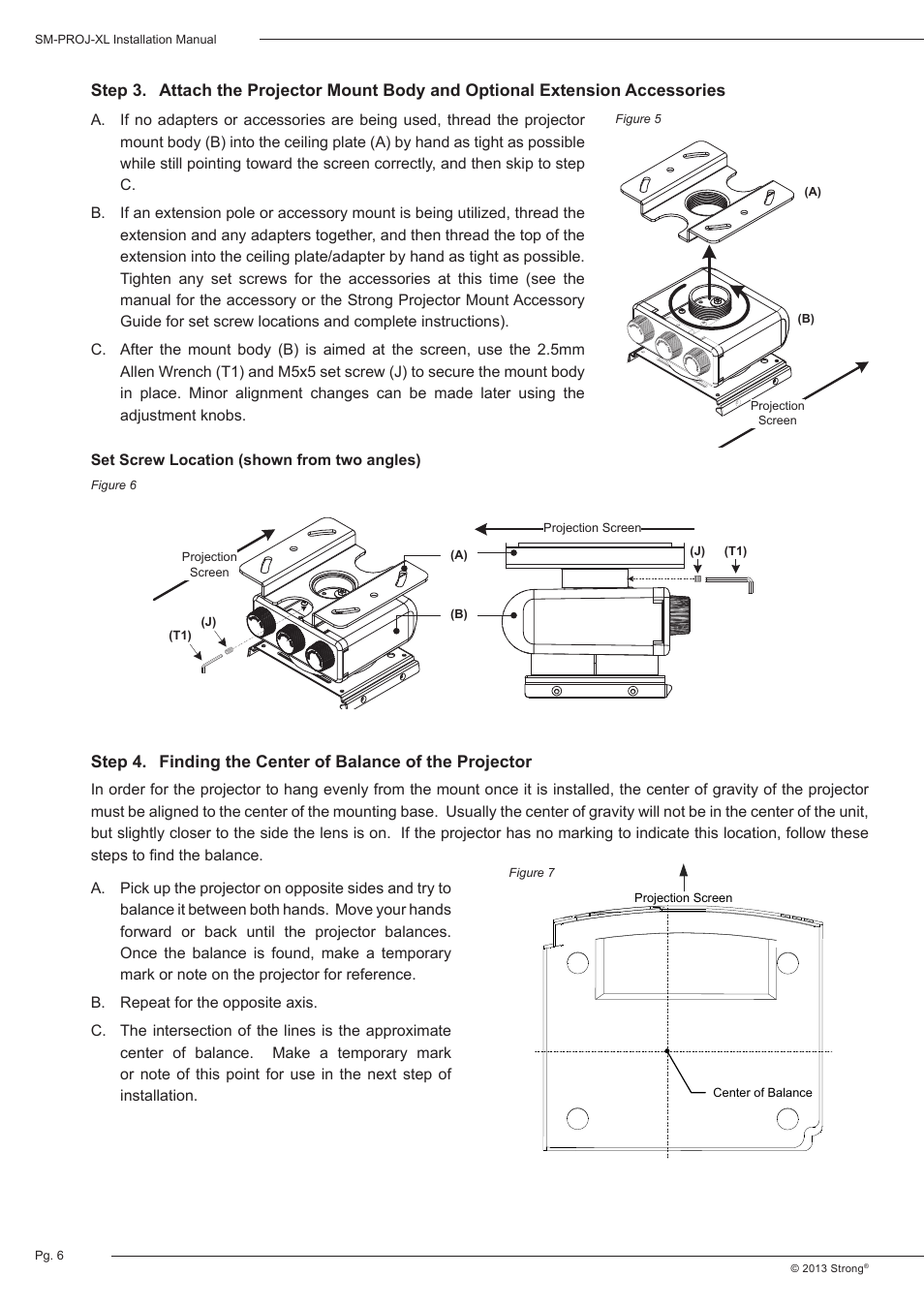 Staub Electronics SM-PROJ-XL-BLK STRONG - UNIVERSAL FINE ADJUST PROJECTOR MOUNT User Manual | Page 6 / 12