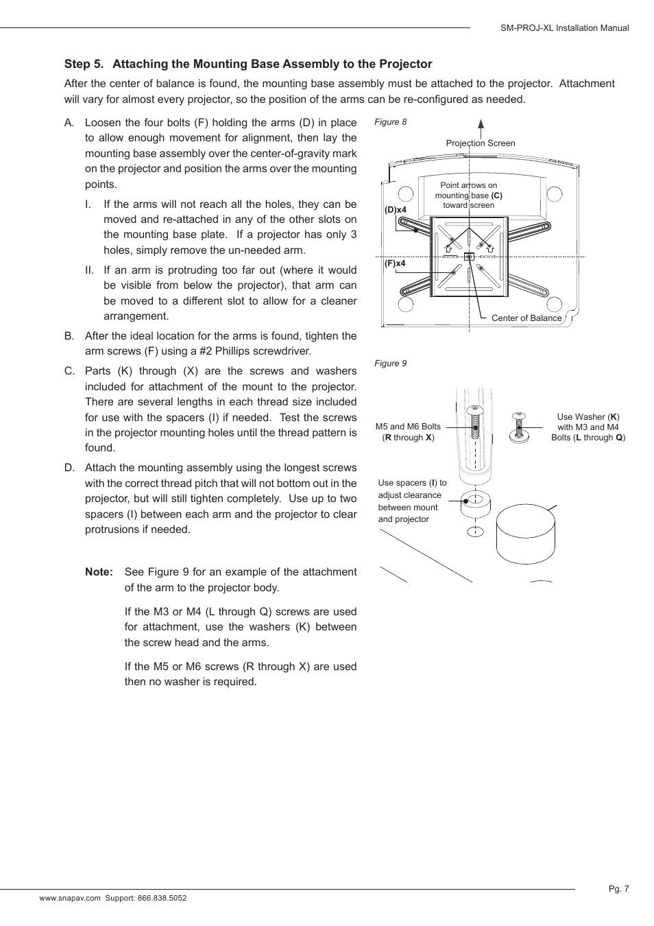 Staub Electronics SM-PROJ-XL-BLK STRONG - UNIVERSAL FINE ADJUST PROJECTOR MOUNT User Manual | Page 7 / 12